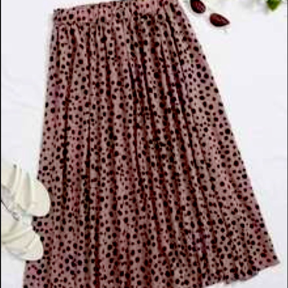 SHEIN Plus Dalmatian Print Chiffon Flared Skirt